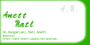 anett matl business card